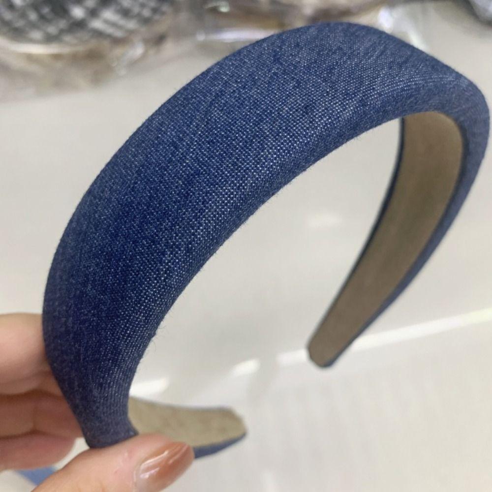 

Широкая повязка на голову Холодный синий Петля для волос Маска для лица Держатель для волос Женщина Девушка Аксессуар для волос C