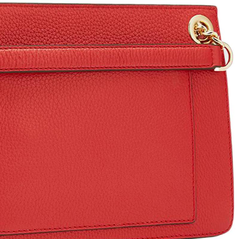 Michael Kors Kathy Solid Color Letter Logo Flap Chain Crossbody Bag Women Shoulder Bag Red 35H8GY8C1L-652