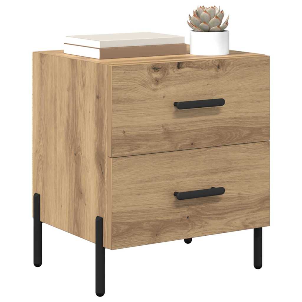 Nightstand Set of 2 Artisan Oak Finish 40 x 35 x 47.5 cm Engineered Wood