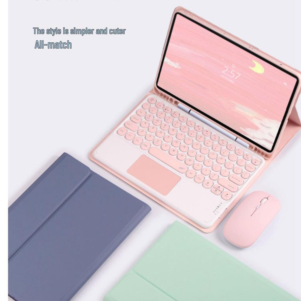 Bluetooth Touch Keyboard for Samsung Tab S9/S10/S7 FE Plus 12.4-inch & S6 Lite Protective Case