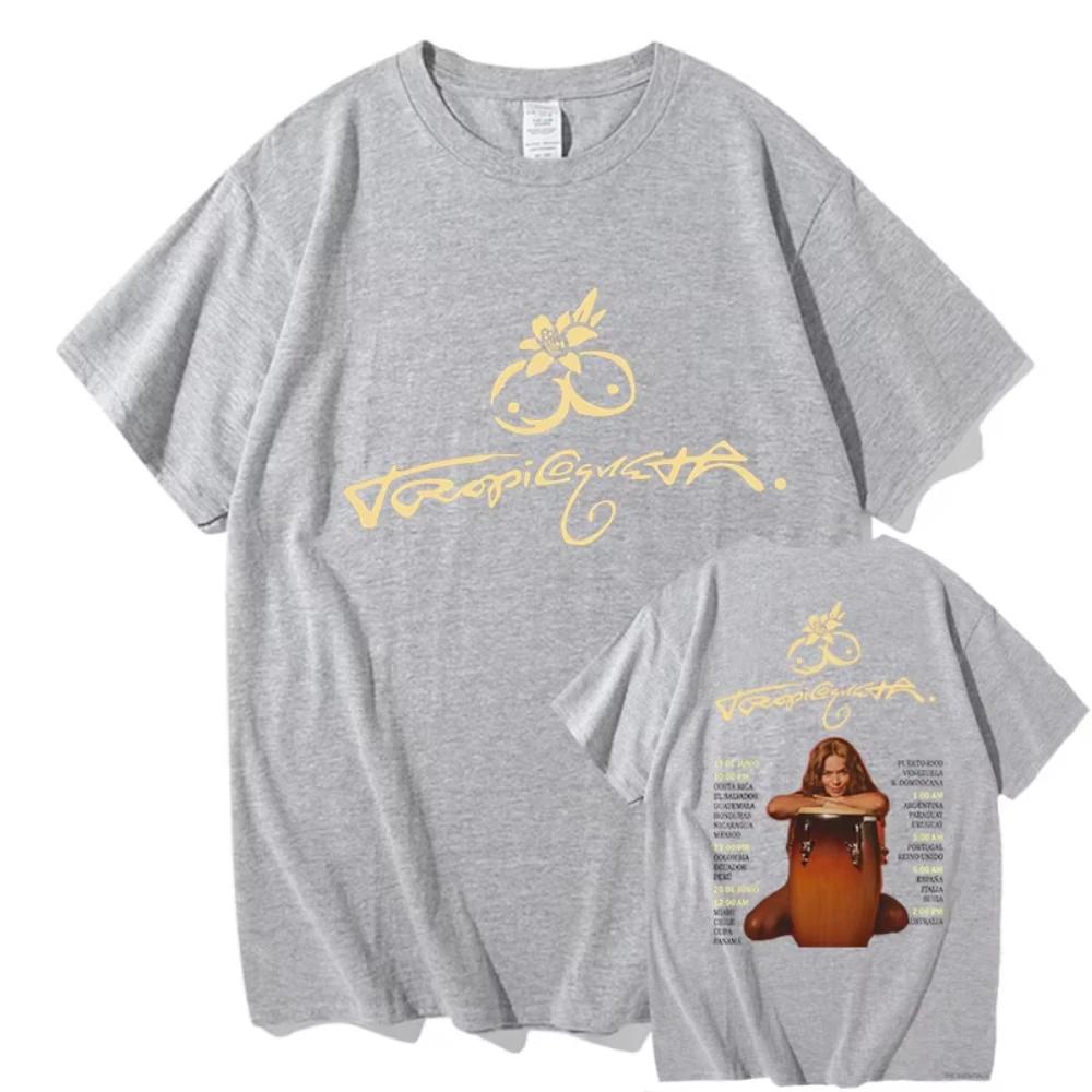 KAROL G Tropicoqueta Tour 2025 T-shirt Summer Short Sleeve Cotton Tshirt for Male Loose Unisex Streetwear Hip Hop Women Tops Tee