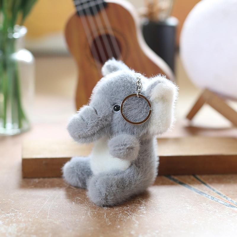 Cute Animal Scarf Elephant Plush Doll Toys Pendant Key Chain Backpack Hangings Decoration