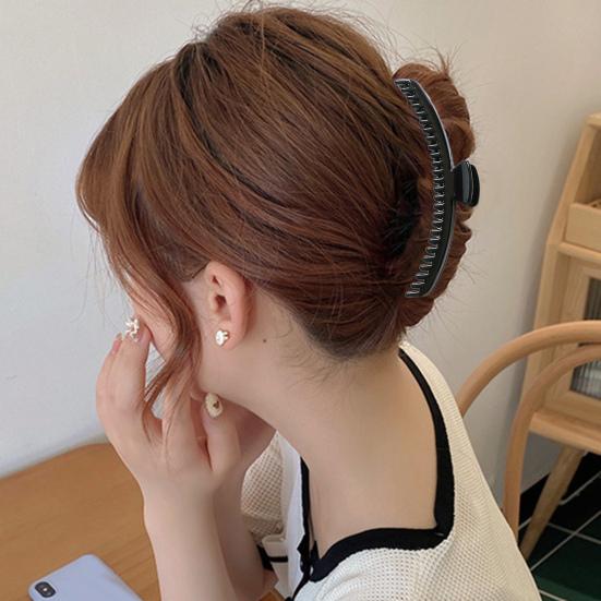 Arc Shape Hair Claw Non-slip Crossing Teeth Solid Color Decorative Tight Frosted Large Shark Hair Clamp Styling Tool
