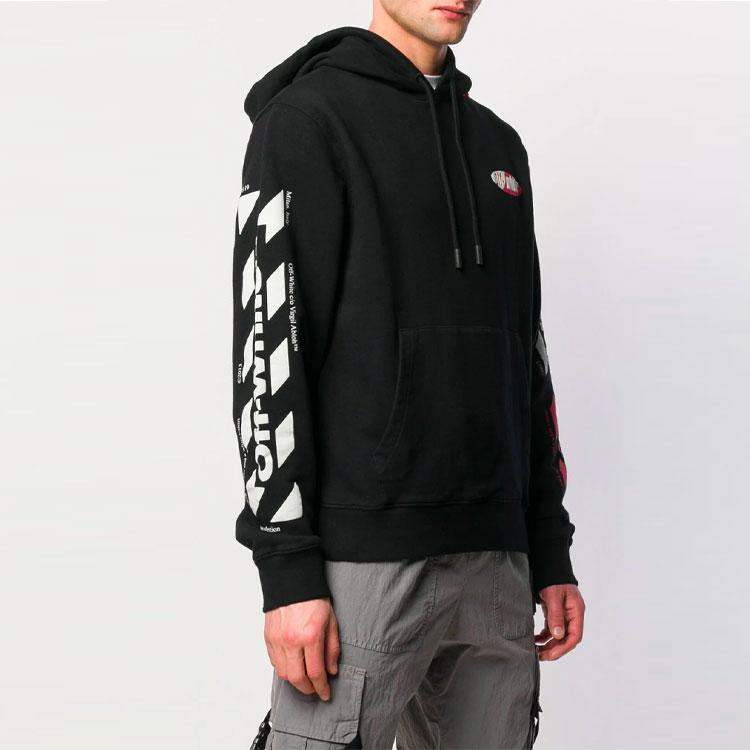 Off-White Mixed Print Loose-Fit Sweatshirt Men Tops Black OMBB034S190030061020