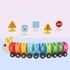 Colorful Wooden Caterpillar Train Set With Number Signs Color Number Cognition Traffic  Educational Toys As Gift