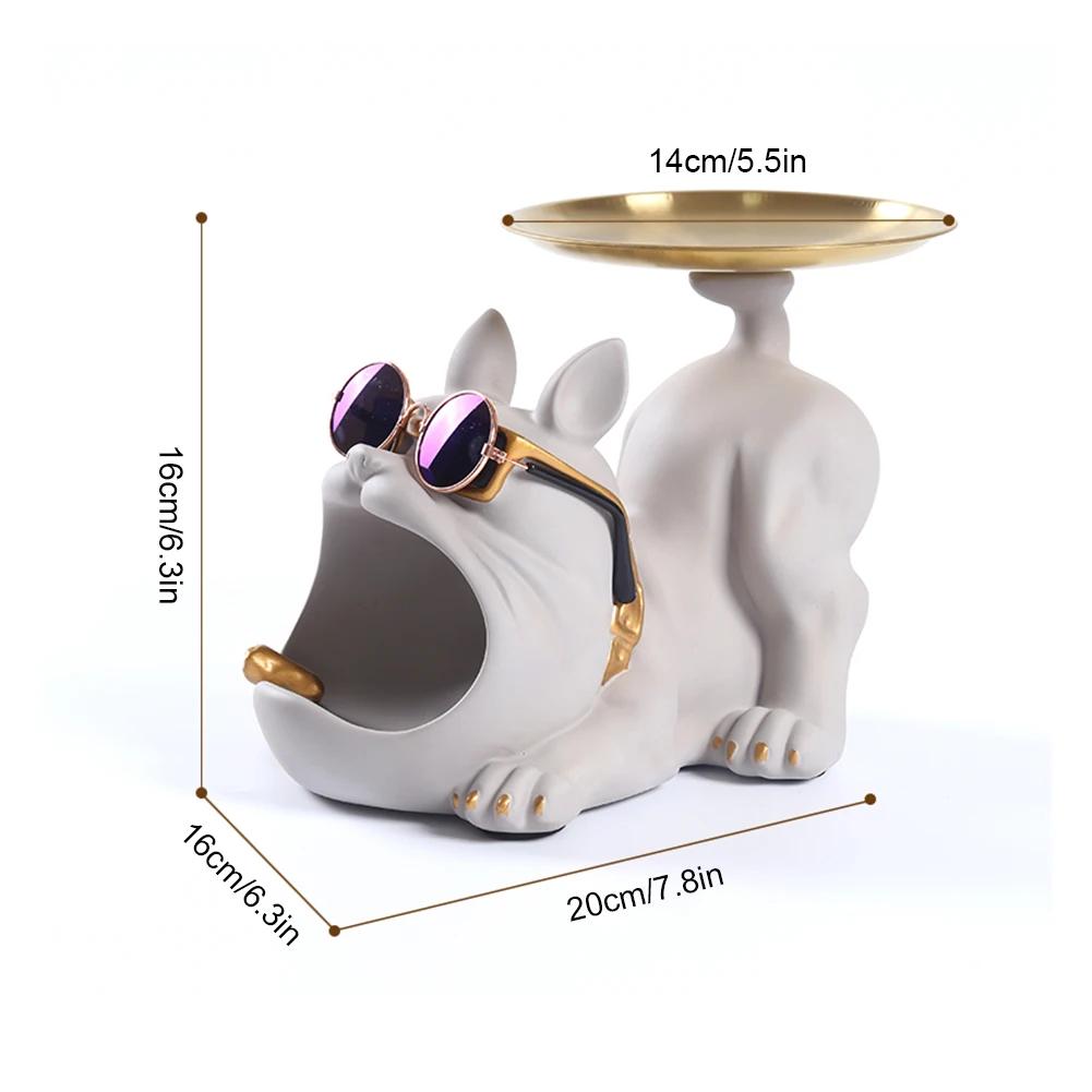 Geometric Shape Figurine Resin Statue Entrance Key Holder Cat Bear Tray Candy Lipstick Jewelry Sundries Storage Home Decoration