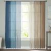Retro Blue Brown Gradient Fashion Tulle Curtains for Bedroom Hall Decor Chiffon Curtain for Balcony Kitchen Home Drapes