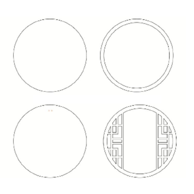 Retro Geometric Acrylic Quicksand Blank Plate DIY Quicksand Blank Card Brick