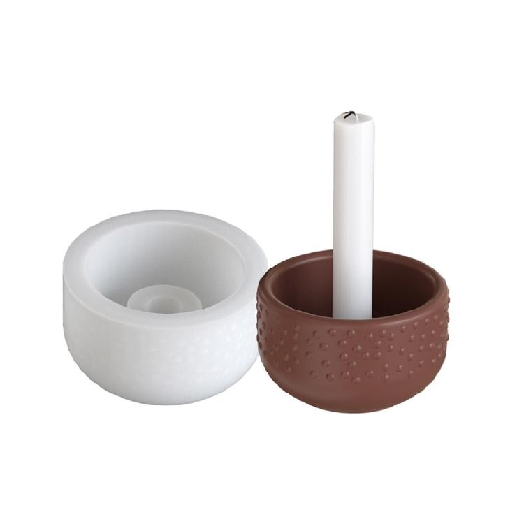 Geometric Dot Silicone Candle Stand Mold For Handmade Resin Candle Trays Jewelry Dishes And Party Decors