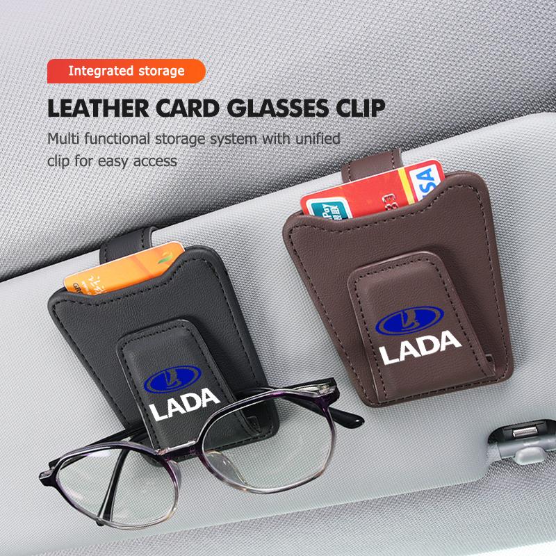 For Lada Car Glasses Clip Sunroof Plate Eyeglasses Clamp Storage Hanger Niva Vesta 4X4 Samara Kalina Largus Priora Granta
