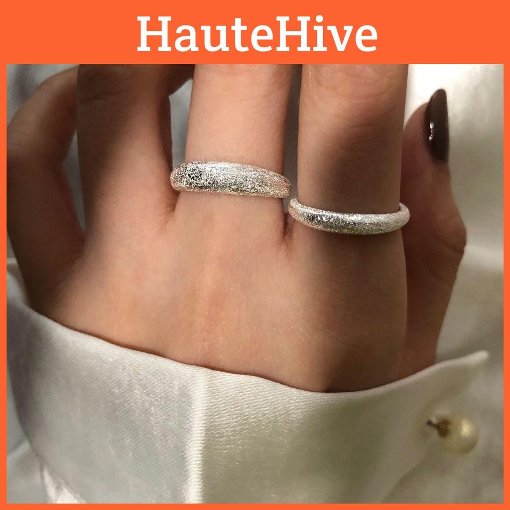 Elegant Silver Shimmering Open Ring For Women Geometric Design In 925 Pure Silver