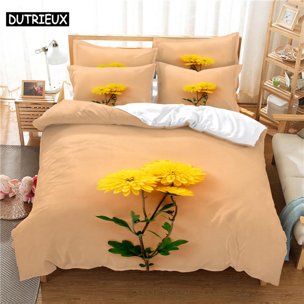 Beautiful  Flower Bedding Set Duvet Cover Set 3d Bedding Digital Printing Bed Linen Queen Size Bedding Set Fashion Design