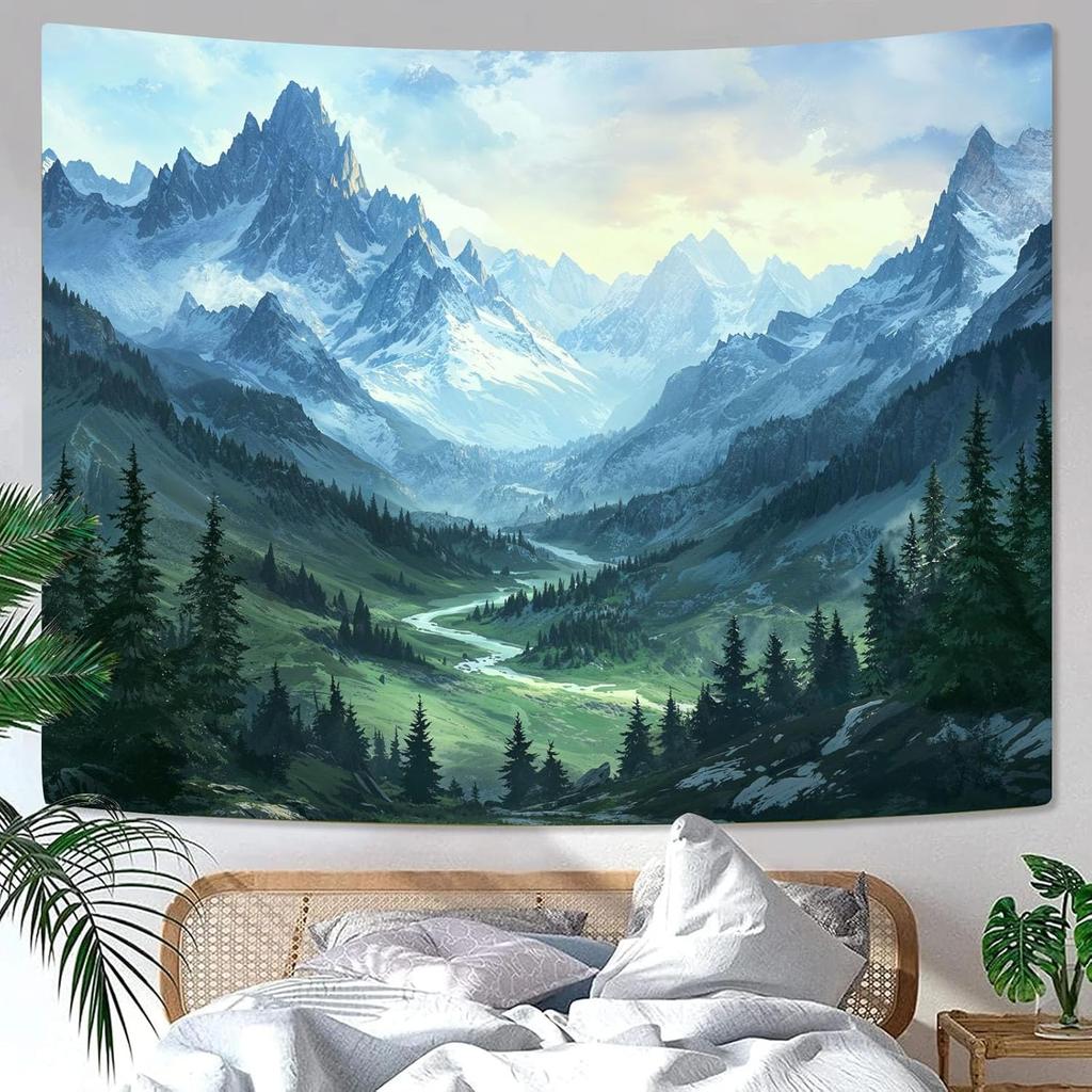 Landscape Tapestry Scenery Art Wall Tapestries Nature Wall Decor for Bedroom Living Room Backdrop Fantasy Mountain