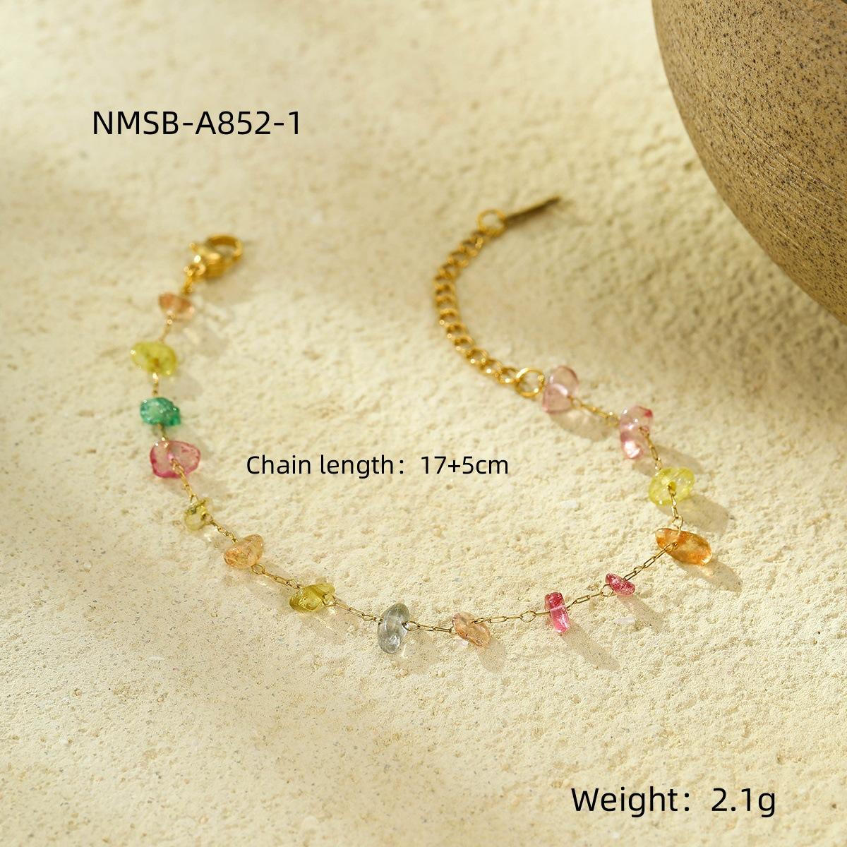 GEMCHIC Women s Colorful Natural Stone Bead Necklace Fashion Summer Design Light Luxury Versatile Jewelry