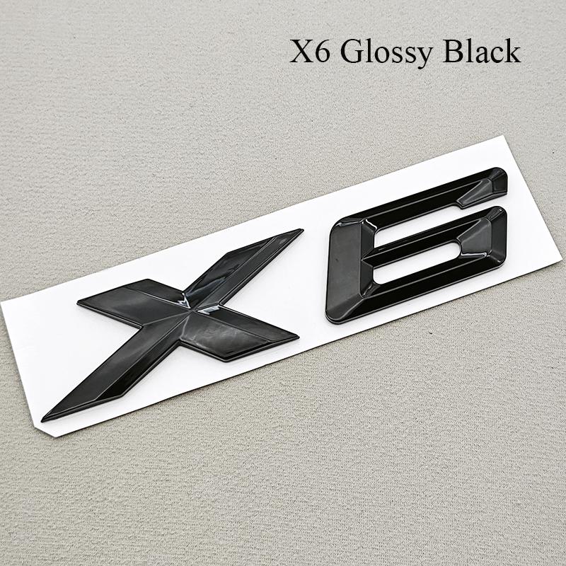 3D ABS Black Chrome Car Letters Rear Trunk Badge X5 X6 Logo Emblem Decals For BMW X5 X6 F15 G05 F16 G06 Sticker Auto Accessories