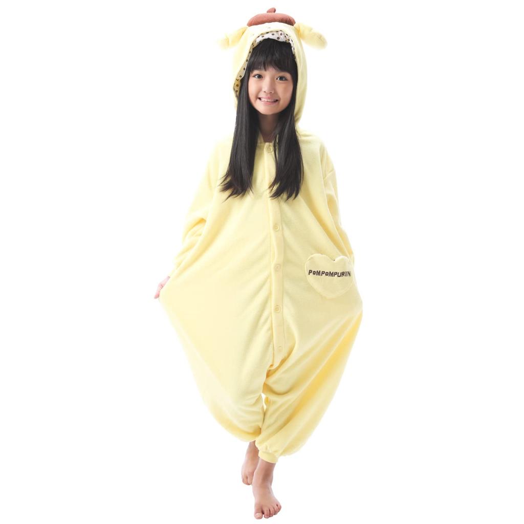 SAZAC Sanrio Pompompurin Fleece Kigurumi for Children, 110cm