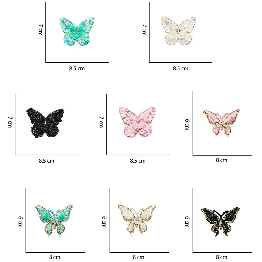 DIY Beaded Butterfly Appliques Handmade Sequin Patch New Clothing Decoration Patch Bag Decoration
