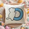 Kindergarten Children Learn Cartoon Cat Letters Pillow Case Sofa Living Room Bedroom Headboard Backrest Cushion Square Cushion