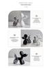 Plaid Balloon Dog Ornaments: Black & White Resin Decor for TV Cabinets & Living Rooms