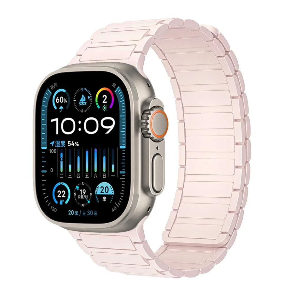 Silicone Strap for Apple Watch Band 49mm 46mm 42mm 45mm 44mm 41 40mm Bracelet iWatch Series 11 10 9 8 7 6 5 4 SE Ultra 3 2 49MM