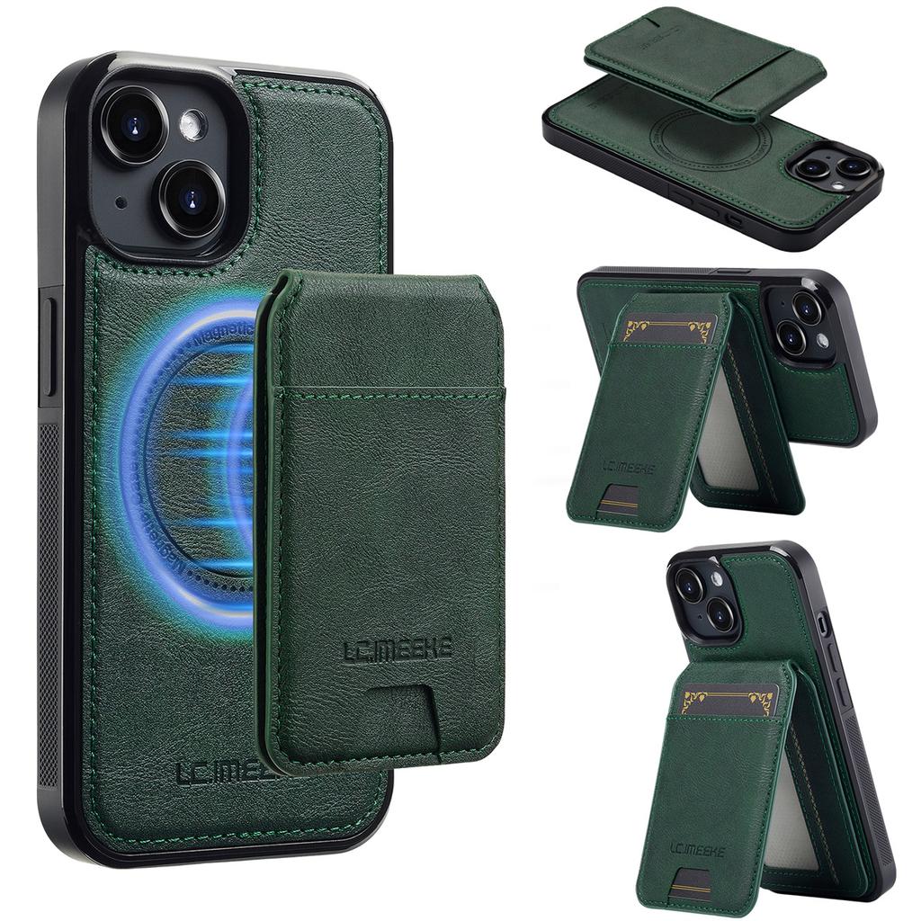 LC.IMEEKE L3 For iPhone 13 Mini Magnetic Case Detachable Card Holder Leather TPU Mobile Cover