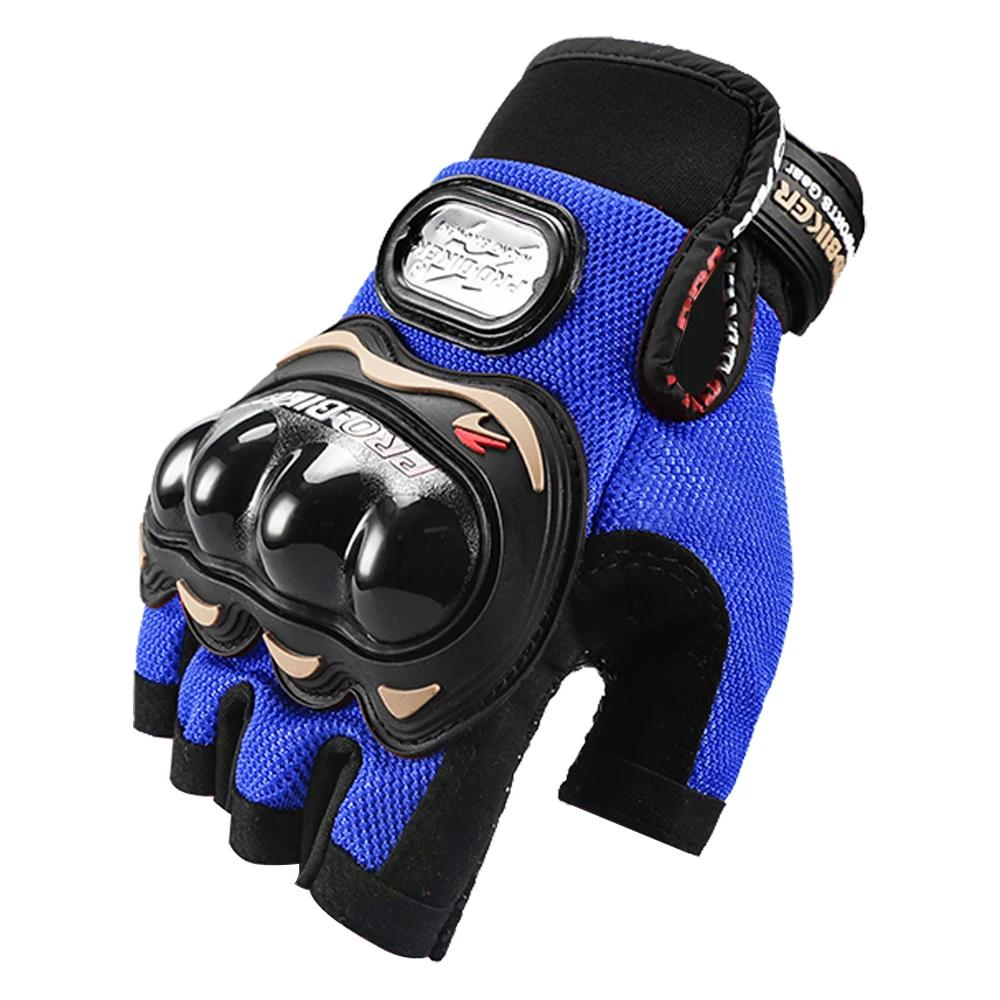 Men's Motocross Carbon Fiber Gloves Half Finger Touch Screen Summer Breathable Anti-Slip Protective for Moto Biking