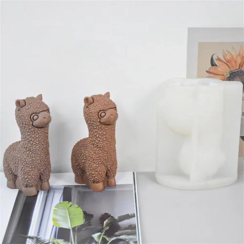 Cute 3D Alpaca Silicone Mold Creative Cartoon DIY Chocolate Candy Molds Kitchen Baking Cake Decoration Tool Candle Soap Mould