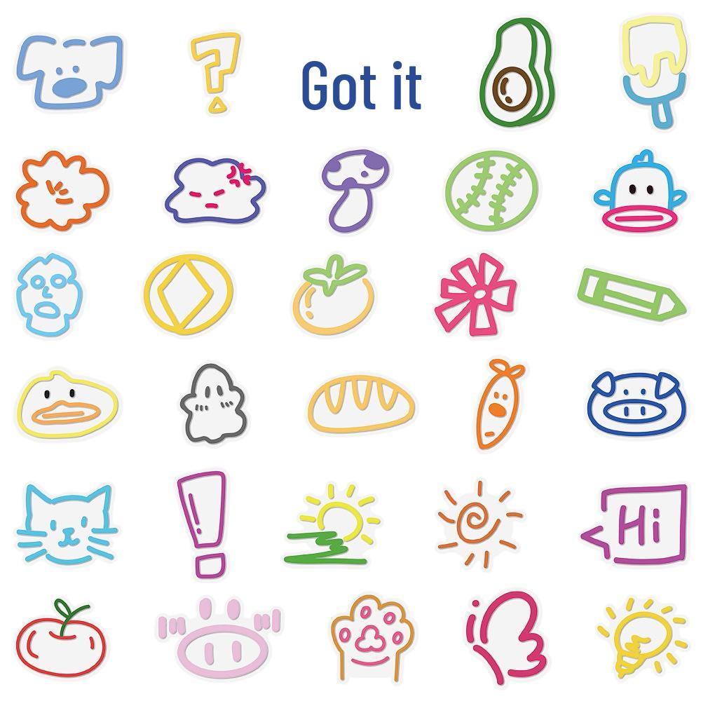 60 Waterproof Dopamine Graffiti Stickers for Decor