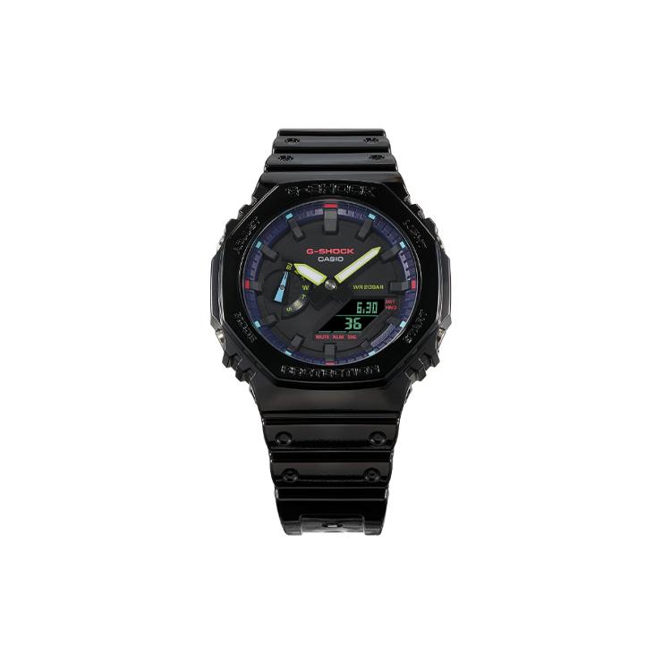 Casio Unisex Liquid Crystal/Analog Dual Display Series Black Watch GA-2100RGB-1APRT