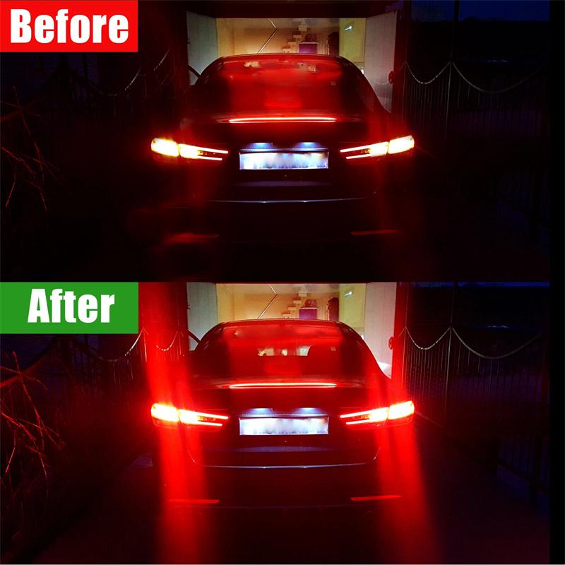 2Pcs 1157 66Led Red Strobe Flashing Blinking 2835 Smd Brake Stop Tail Parking Light Bulbs