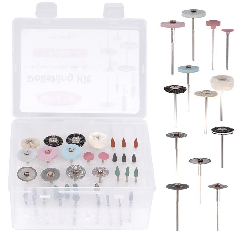 38Pcs/Set Dental Lab Polishing Hp Kit Ceramic Porcelain Grinding Dentist Tool Diamond Burs Brush Material Teeth Polishing Tools