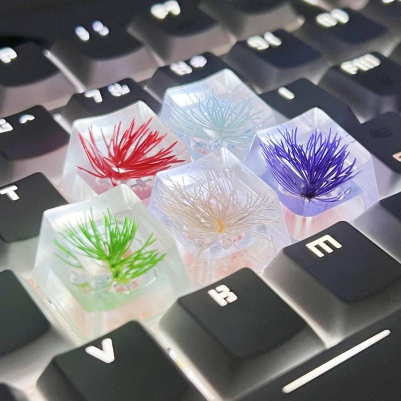 Resin Keycap Feature Pine Blossom Flower for Mechanical Keyboard Keycap Replacement Elegent ESC Keycap
