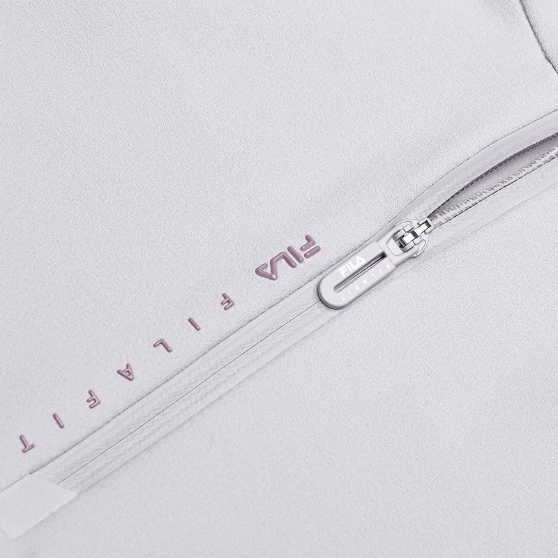 Fila Fitted Stand Collar Half-Zip Knit Long Sleeve T-Shirt Women Tops Light-Purple A11W511202FPU