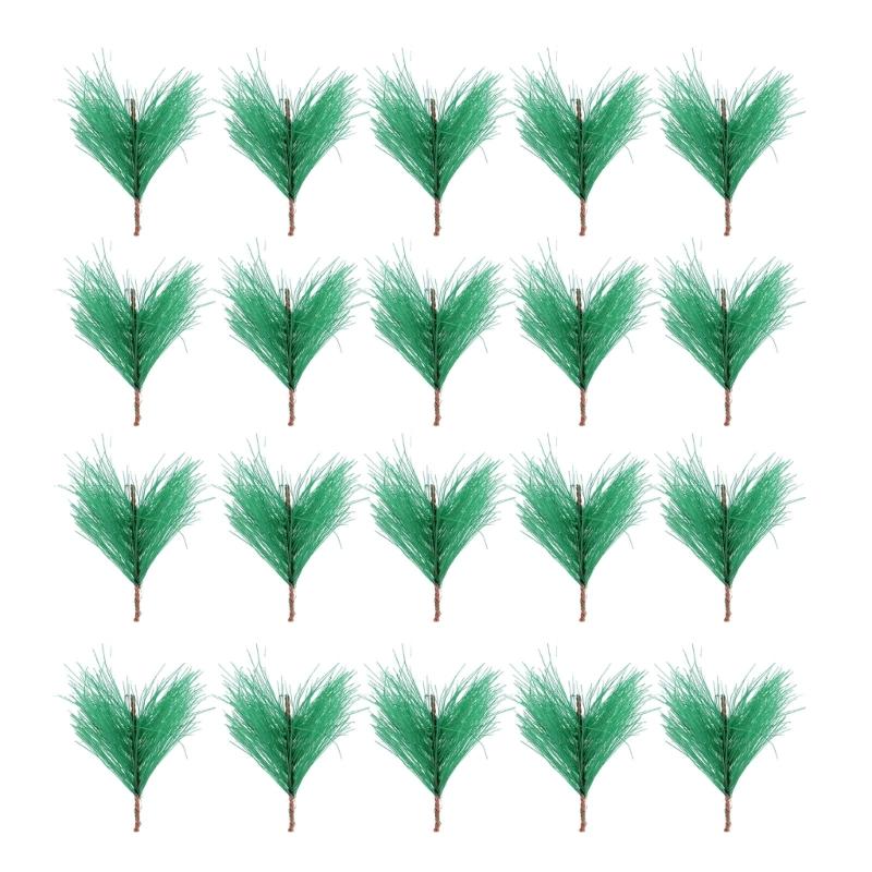 

20Pcs Artificial Pines Needle Pines Branch Spray Fake Greenerys for Garden Wedding Home Outdoor Decorations(Green) mini large