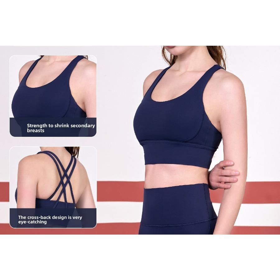 Naked Yoga Vest Cross Beautiful Back Seamless Gathering Sports Fitness Yoga Bra Yoga Clothes Top Women