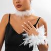 Exaggerated Personality Fluffy Feather Stud Earrings Necklace Bracelet Sets for Women Party Jewelry Multiple Colors Available