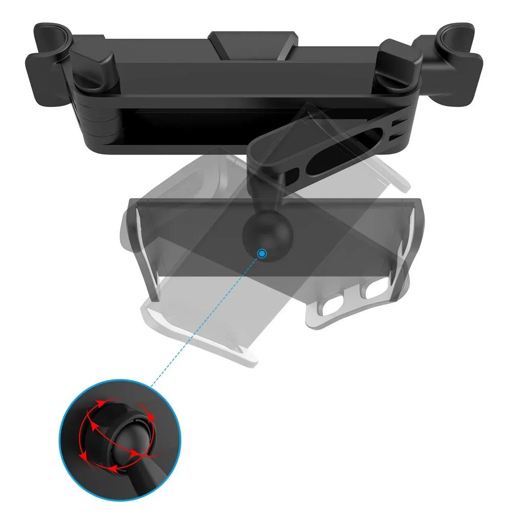 Universal Retractable Car Backrest Cell Phone Holder 360 Degree Rotation Adjustable Seat Rear Holder for Tablet 5-13 Inches