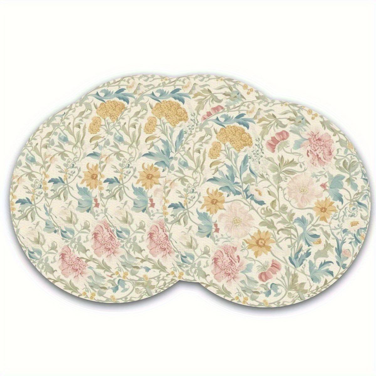 4-Piece British Garden Afternoon Tea Placemats Family Gathering Table Decor Accessories Café Afternoon Tea Decor 4PCS
