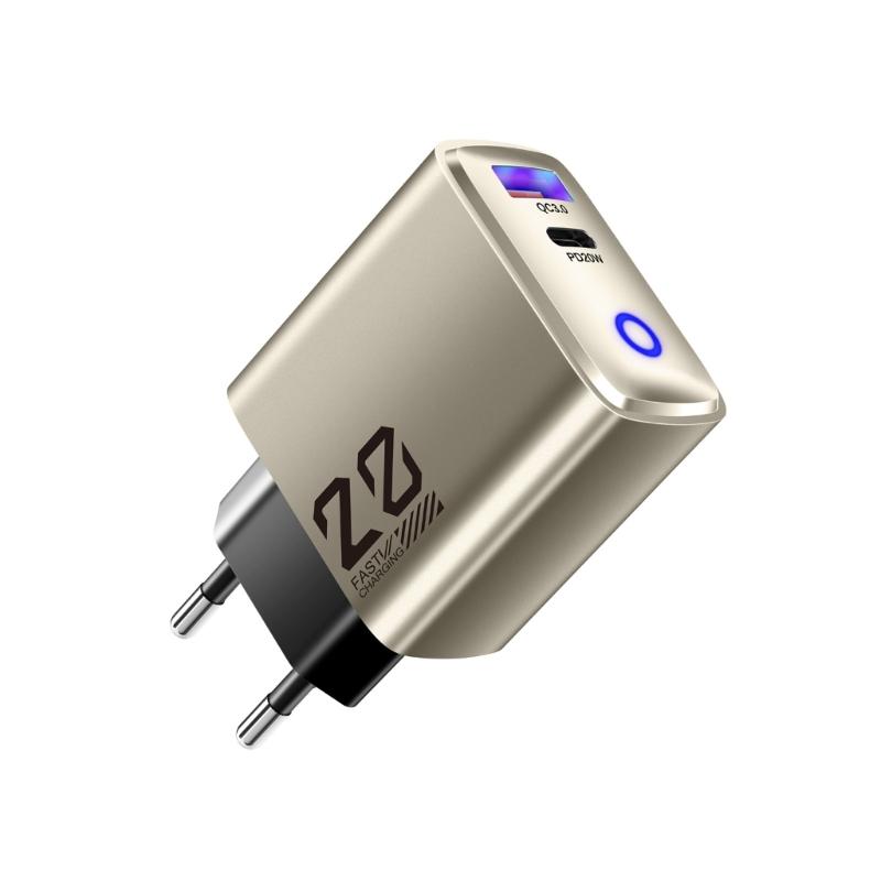 European Plugs USB C Fast Charger 20W Builts In LED Charging Status Light Portable Design For Multiple Devices Use