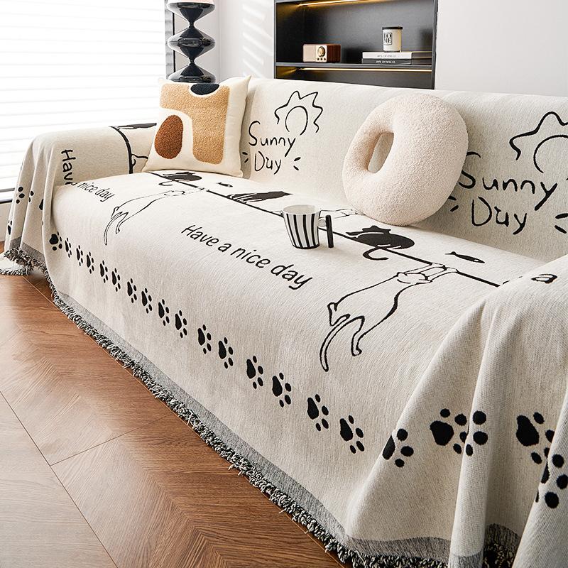 

Универсальный чехол на диван из шенилла, полностью закрывающий, защита от царапин, полотенце для дивана, высококачественная нескользящая подушка для дивана 180*130cm