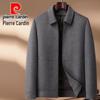 Pierre Cardin Men's Double-Sided Wool-Blend Winter Overcoat with Down Lining
