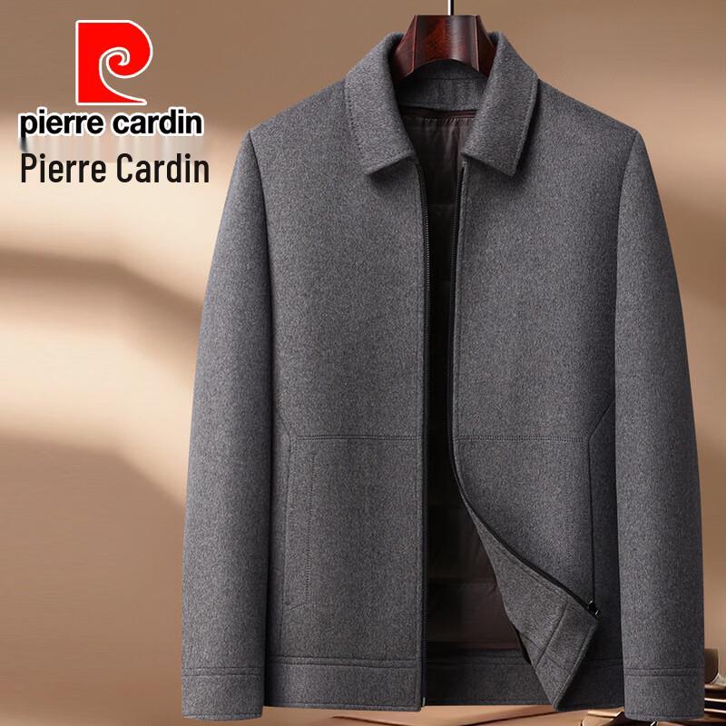 Pierre Cardin Men's Double-Sided Wool-Blend Winter Overcoat with Down Lining