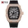 Oufani Men's Rhinestone Skeleton Barrel Watch: Fashionable and Unique Sports Design