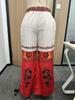 Women's Cotton And Linen High Waist Retro Print Fashion Trousers