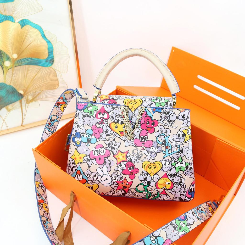 Women's Cross-Border Printed Handbag - European and American Style