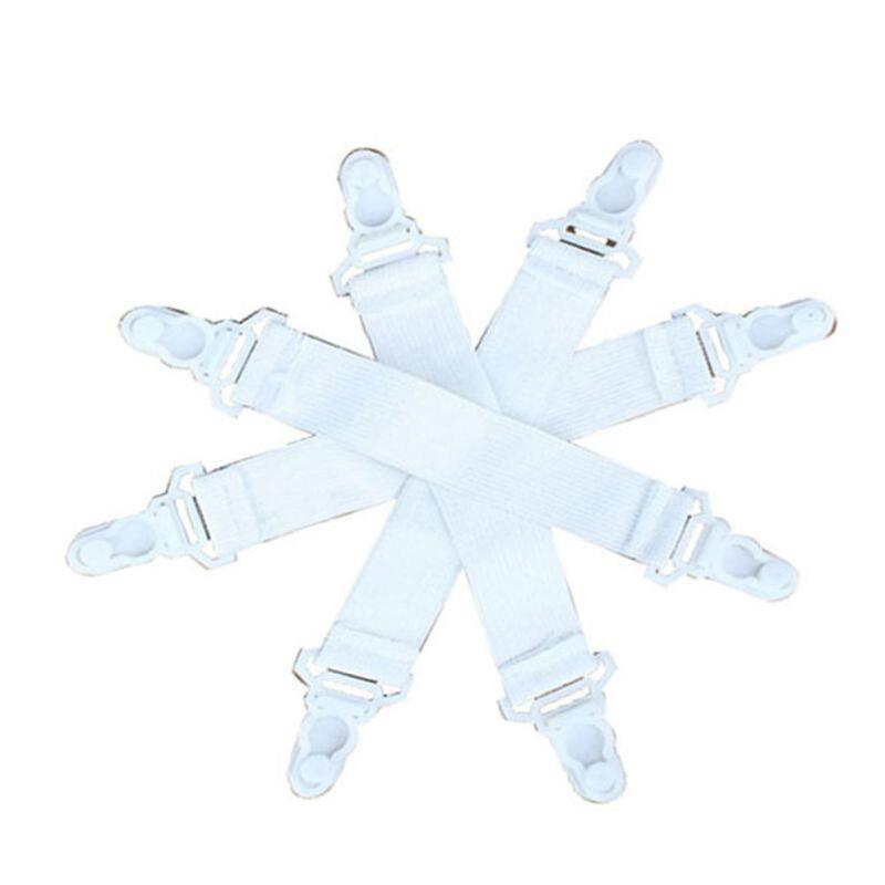 4 Pcs Useful Elastic Bed Sheet Clip Fasteners Grippers Holder Fixing Slip-Resistant Belt Mattress Cover Blankets
