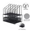 ZCZN Desktop Mesh Storage Rack with Sliding Desk Double Desktop Storage Mesh Organize Drawers, Organizer, Tray, Rack, Type, (Black)