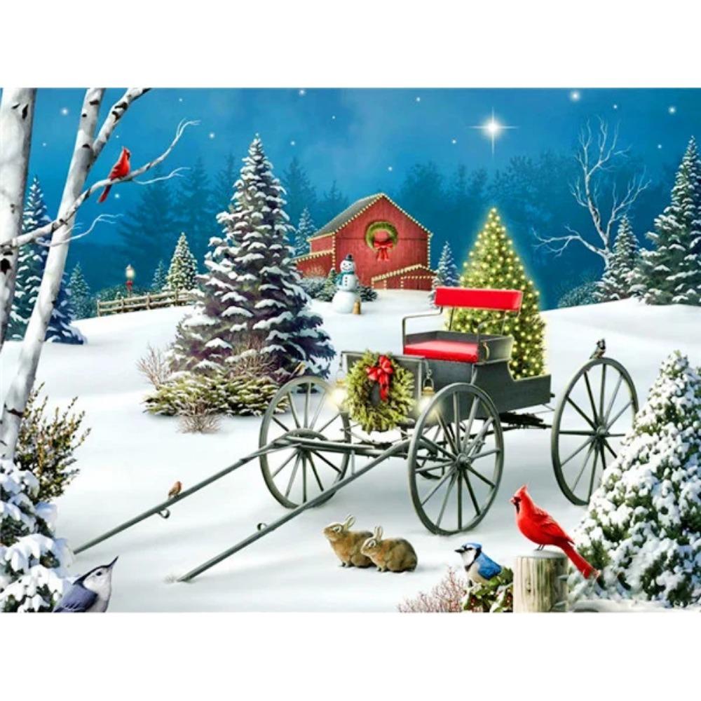 Pittura diamante arte trapano completo pupazzo di neve albero di Natale pittura diamante fatto a mano giorno nevoso fai da te diamante mosaico pittura decorazione della casa regalo di Natale
