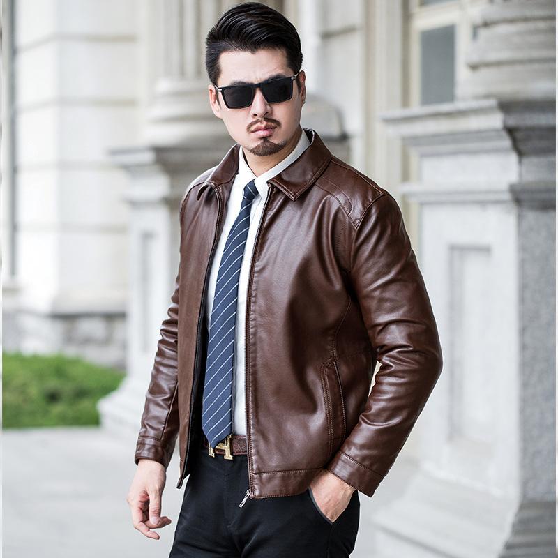 

Мужское кожаное пальто на весну и осень, пальто из искусственной кожи, мужское кожаное пальто, пальто Jianghu для бега M