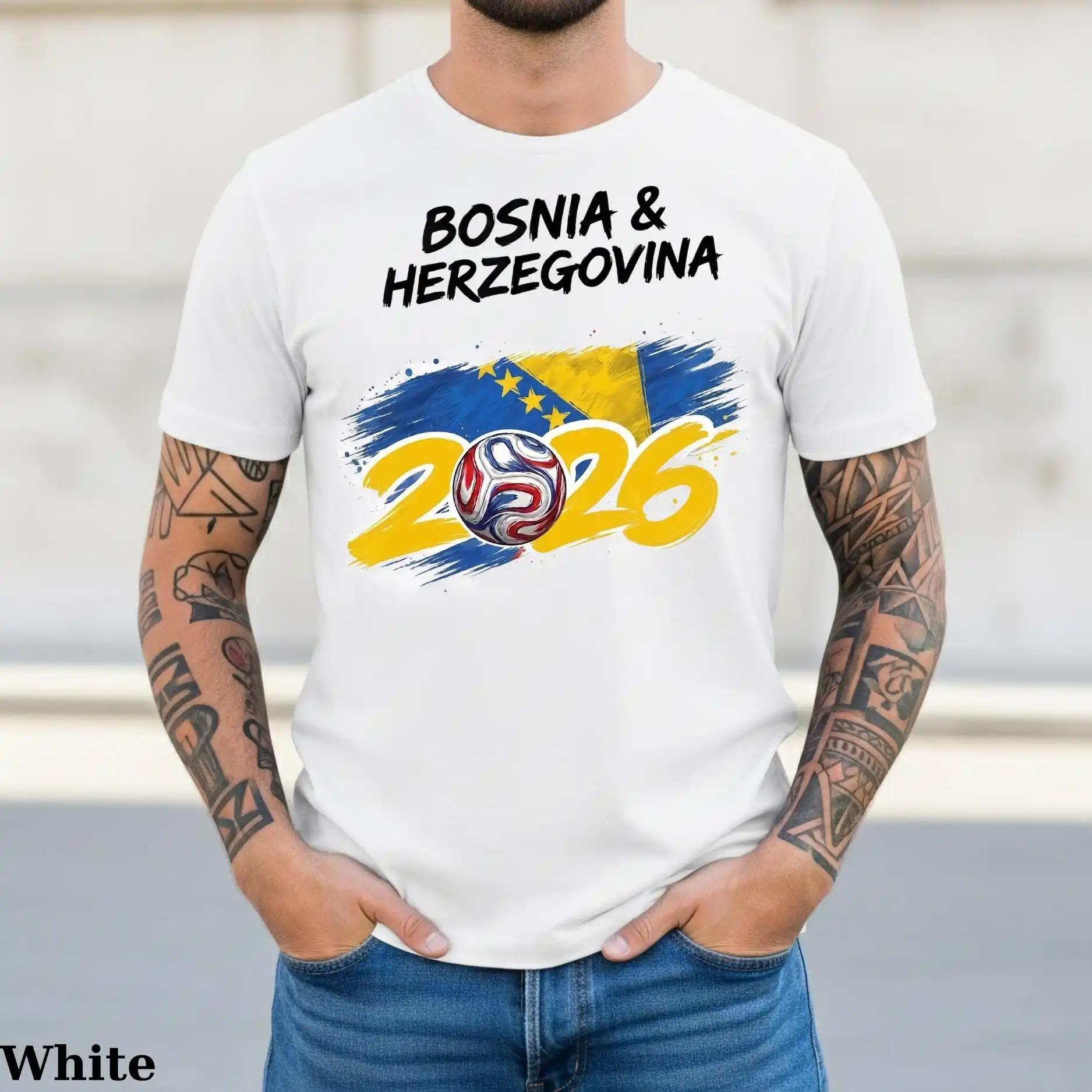 

Bosnia 2026 Soccer Shirt Bosnia & Herzegovina T-shirt Zmajevi Fan Gift Bosnian Flag Football Tee Summer Men Cotton T-shirt Y2K XXXL